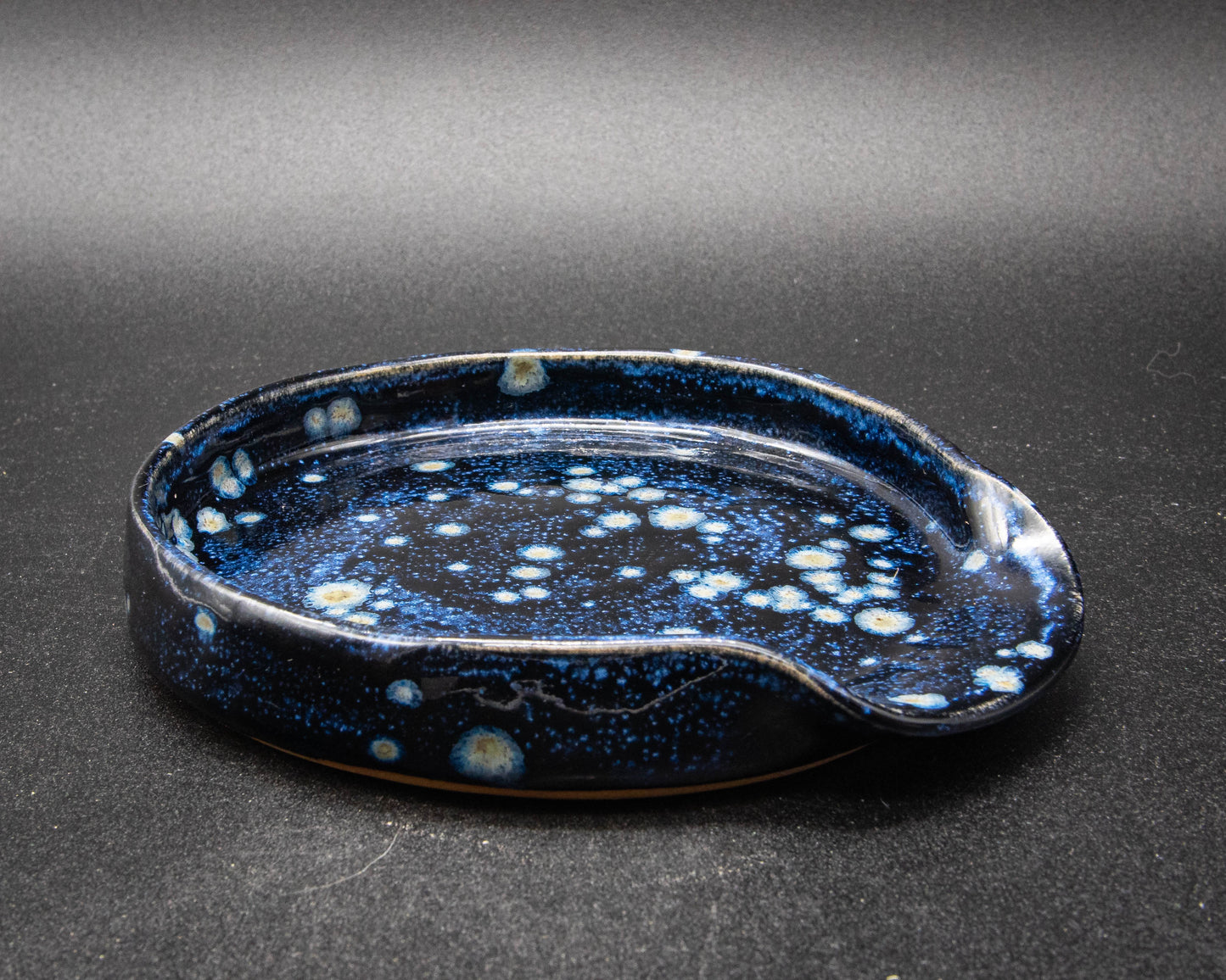 Blue Spotted Spoon Rest