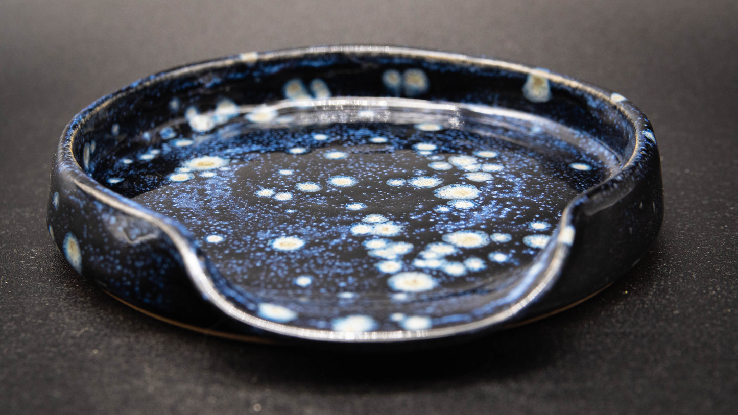 Blue Spotted Spoon Rest