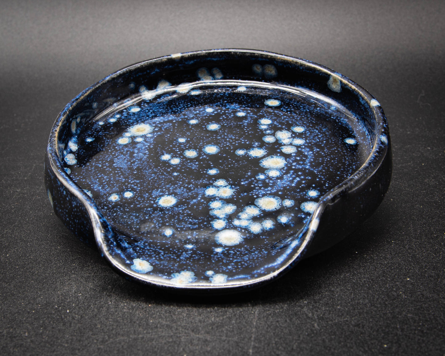 Blue Spotted Spoon Rest